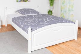 Modernes Einzelbett in Weiß, Gästebett Kiefer Vollholz 81, inkl. Lattenrost, Liegefläche 140 x 200 cm, langlebig und robust