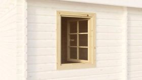 Einzelfenster für 34 mm Gartenhäuser, Maße: 945 x 725 mm, Fensteranschlag links