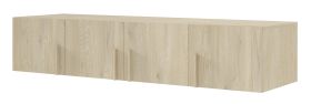 Schrankaufsatz für Kleiderschrank Edegem 01 | 200 x 61 x 40 cm | Farbe: Eiche Cremona | 4 Türen | 3 Fächer | ABS-Kanten