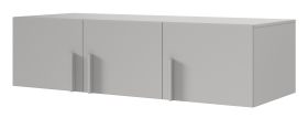 Schrankaufsatz für Kleiderschrank Edegem 02 | Farbe: Platingrau | 3 Türen | 2 Fächer | ABS-Kanten | 150 x 61 x 40 cm