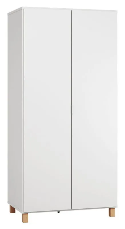 Drehtürenschrank / Kleiderschrank Invernada 13, Farbe: Weiß - Abmessungen: 195 x 93 x 57 cm (H x B x T)