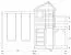 Spielturm S19B inkl. Wellenrutsche, Doppelschaukel-Anbau, Balkon, Sandkasten und Holzleiter - Abmessungen: 378 x 369 cm (B x T)