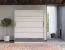 Kleiderschrank | 2 Schiebetüren | 3 Schubladen | 5 Fächer | mit Kleiderstange | 200 cm breit | Farbe: Grau / Weiß Abbildung