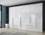 Großer Kleiderschrank | 7 Drehtüren | 2 Schubladen | 10 Fächer | mit 4 Kleiderstangen | 322 cm breit | Farbe: Weiß Abbildung