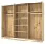 Schwebetürenschrank / Kleiderschrank Crina 11, Farbe: Eiche Artisan / Schwarz, zwei Kleiderstangen, ABS-Kanten, Maße: 224 x 262,5 x 65,5 cm