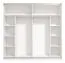 Schwebetürenschrank Bogati 02, eine Spiegeltür, zwei Kleiderstangen, Farbe: Weiß / Weiß Hochglanz, Maße: 210 x 217 x 62,5 cm, für Schlafzimmer