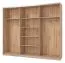Schwebetürenschrank mit drei Türen Palanka 03, zwei Kleiderstangen, eine Spiegeltür, Farbe: Weiß Hochglanz / Eiche Artisan, Maße: 224 x 262,5 x 65,5 cm