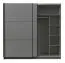 Schiebetürenschrank mit genügend Stauraum Kule 08, Farbe: Graphitgrau, Kleiderschrank, 10 Fächer, einfaches und modernes Design, Maße: 210 x 217 x 62,5 cm