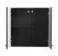 Hängeschrank Plina 02, Farbe: Weiß / Schwarz / Schwarz Matt, zwei Türen, ABS-Kantenschutz, modernes Design, zwei Fächer, Maße: 57 x 60 x 30 cm, für Küchen
