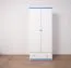Kleiderschrank Kiefer Vollholz massiv blau 003 - Abmessung 160 x 80 x 60 cm (H x B x T)
