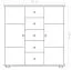 Kommode Kiefer massiv Vollholz weiß lackiert Junco 158 – Abmessung 123 x 121 x 42 cm