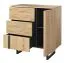 Kommode Slatina 62, Farbe: Eiche / Schwarz, teilmassiv - Abmessungen: 96 x 91 x 45 cm (H x B x T)