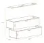 Zwei moderne TV-Unterschränke mit Wandregal Balestrand 341, Farbe: Weiß / Schwarz - Abmessungen: 110 x 130 x 30 cm (H x B x T), mit Push-to-open Funktion
