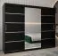 250 cm breiter Kleiderschrank mit 10 Fächern und 3 Türen | Farbe: Schwarz Abbildung