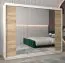 Großer 250 cm breiter Kleiderschrank mit 10 Fächern und 3 Türen | Farbe: Sonoma Eiche / Weiß Abbildung