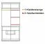 102 cm breiter Kleiderschrank mit 2 Türen | Farbe: Walnuss / Schwarz Abbildung