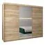 Schiebetürenschrank / Kleiderschrank Jan 06B mit Spiegel, Farbe: Eiche Sonoma - Abmessungen: 200 x 250 x 62 cm ( H x B x T)