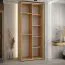 Eichenfarbener Kleiderschrank Tharo, 235,2 x 100 x 45 cm, viel Stauraum, auch für Wohnzimmer geeignet, Metallgriff in schwarz, Anti Staubbürsten inklusive