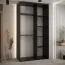 Schwarzer Schiebetürenschrank Tharo 1,3 Meter Breit, platzsparend, Anti Staubbürsten, moderne Optik, viel Stauraum, robust, auch für Wohnzimmer geeignet
