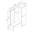 Garderobe Komplett - Set Miavorla 1 | Farbe: Eiche Artisan/ Schwarz | Sitzbank | großer Spiegel | 150 x 40 x 198,5 cm | Schrank mit 4 Fächern