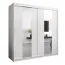 Schiebetürenschrank / Kleiderschrank Polos 05 mit Spiegel, Farbe: Weiß matt - Abmessungen: 200 x 200 x 62 cm (H x B x T)