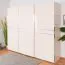 Schwebetürenschrank / Kleiderschrank Siumu 09, Farbe: Beige / Beige Hochglanz - 224 x 272 x 61 cm (H x B x T)