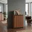 Kommode Mojokerto 18, Farbe: Walnuss / Schwarz - Abmessungen: 121 x 70 x 39 cm (H x B x T)