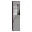 Vitrine Tabubil 23, Farbe: Wenge / Grau - Abmessungen: 200 x 50 x 41 cm (H x B x T)
