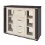 Vitrine Aitape 43, Farbe: Sonoma Eiche dunkel / Sonoma Eiche hell - Abmessungen: 105 x 135 x 40 cm (H x B x T)