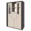 Vitrine Aitape 34, Farbe: Sonoma Eiche dunkel / Sonoma Eiche hell - Abmessungen: 188 x 135 x 40 cm (H x B x T)