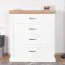 Kommode Lotofaga 20, Farbe: Weiß / Walnuss - 112 x 101 x 48 cm (H x B x T)