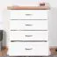 Kommode Lotofaga 20, Farbe: Weiß / Walnuss - 112 x 101 x 48 cm (H x B x T)