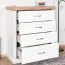 Kommode Lotofaga 20, Farbe: Weiß / Walnuss - 112 x 101 x 48 cm (H x B x T)