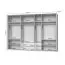 Drehtürenschrank / Kleiderschrank mit LED-Rahmen Gataivai 60, Farbe: Beige Hochglanz / Walnuss - Abmessungen: 224 x 322 x 60 cm (H x B x T)