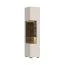 Vitrine Asau 09, Farbe: Kaschmir / Eiche dunkel - Abmessungen: 201 x 45 x 47 cm (H x B x T)