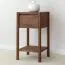Beistellkommode | Farbe: Tabacco | 33 x 33 x 60 cm | Nachtkommode | Massivholz | 1 Schublade | Soft Close System | kleiner Beistelltisch | Eichenholz geölt | 1 Ablagefach | Seille 13 | gefräster Griff