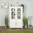 Vitrine Bibaor 03, Farbe: Eiche Weiß - 148 x 91 x 41 cm (H x B x T)