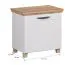 Sitzbank mit Stauraum / Schuhschrank Cuenca 09, Farbe: Eiche / Weiß - Abmessungen: 60 x 60 x 39 cm (H x B x T)