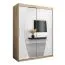 Schiebetürenschrank / Kleiderschrank Calvitero 03 mit Spiegel, Farbe: Eiche Sonoma / Weiß matt - Abmessungen: 200 x 150 x 62 cm ( H x B x T)