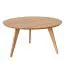 Couchtisch rund Erdre 04 mit 90 cm Durchmesser, in Eiche geölt, 90 x 90 x 48 cm, aus Massivholz Eiche, Tischplatte 2 cm, vielseitig einsetzbar, hochwertig