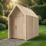 Gartenhütte aus massiver Fichte | Naturbelassen | Grundfläche: 4,64 m² | Skandinavischer Style | Satteldach | Außenmaße: 162,4 x 285,7 cm | Malmö 29