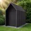 Gartenhütte im skandinavischen Design | Schwarz | Grundfläche: 4,50 m² | Satteldach | Fichtenholz | Außenmaße: 162,4 x 207,7 cm | Malmö 01