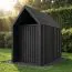 schwarze Gartenhütte | Dreieckfenster | Schwarz | Grundfläche: 4,50 m² | Außenmaße: 162,4 x 207,7 cm | Skandinavischer Style | Satteldach | Malmö 04