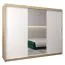 250 cm breiter Kleiderschrank mit 10 Fächern und 3 Türen | Farbe: Sonoma Eiche / Weiß Abbildung