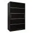 120 cm breiter Kleiderschrank mit 5 Fächern und 2 Türen | Farbe: Schwarz Abbildung
