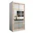100 cm breiter Kleiderschrank mit 5 Fächern und 2 Türen | Farbe: Sonoma Eiche / Weiß Abbildung