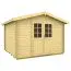 Gartenhaus 2,5 x 3,2 Meter (inkl. Dach) | Natur | Satteldach | 28 mm Blockbohlen Abbildung
