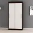 120 cm breiter Kleiderschrank mit 5 Fächern und 2 Türen | Farbe: Weiß / Schwarz Abbildung