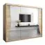 250 cm breiter Kleiderschrank mit 3 Türen | 10 Fächer | Farbe: Sonoma Eiche Abbildung