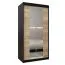 100 cm breiter Kleiderschrank mit 5 Fächern und 2 Türen | Farbe: Schwarz Abbildung